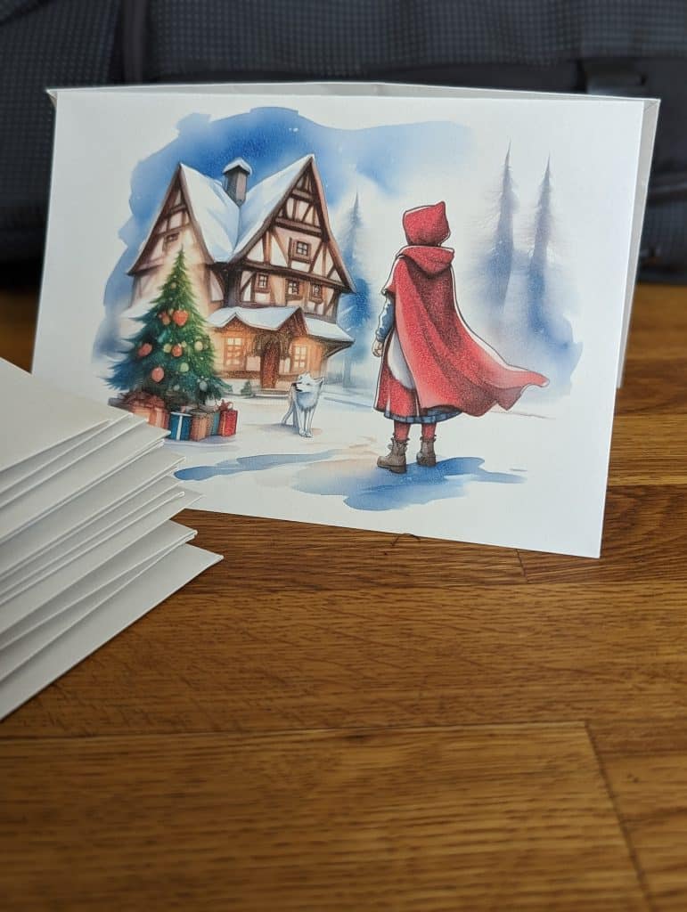 Weihnachtskarten mit Rotkäppchenmotiv